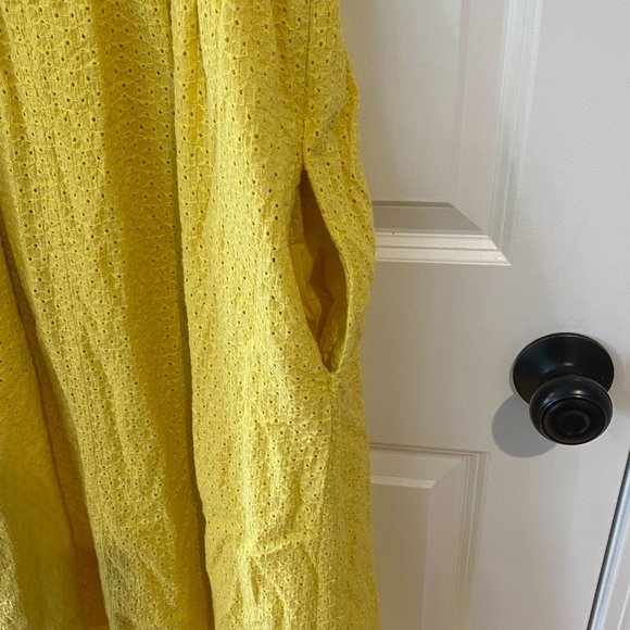 Yellow Eyelet Spaghetti Strap Midi Dress by Rachel Ashwell - Size 6 - Picture 5 of 9